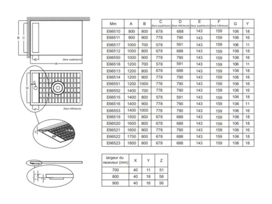 Receveur de douche antidérapant 160 x 90 JACOB DELAFON Flight Neus rectangle blanc