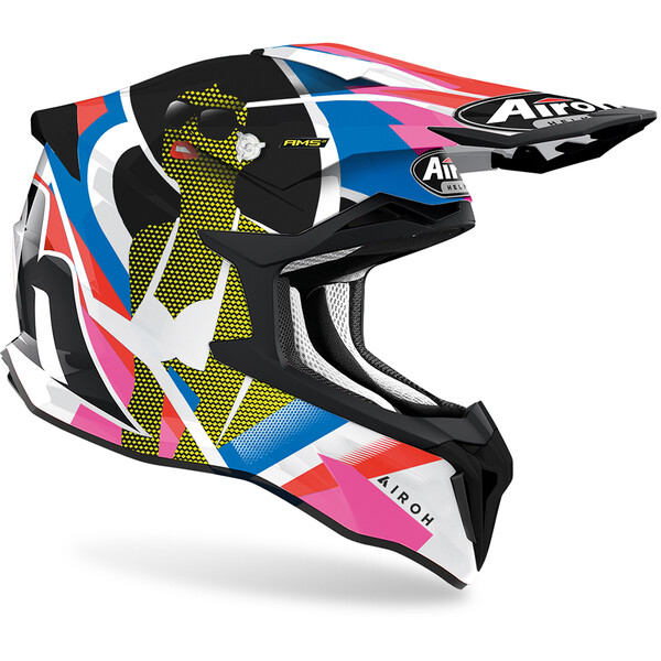 Airoh - Casque Strycker View Blanc / Bleu / Rose / Noir