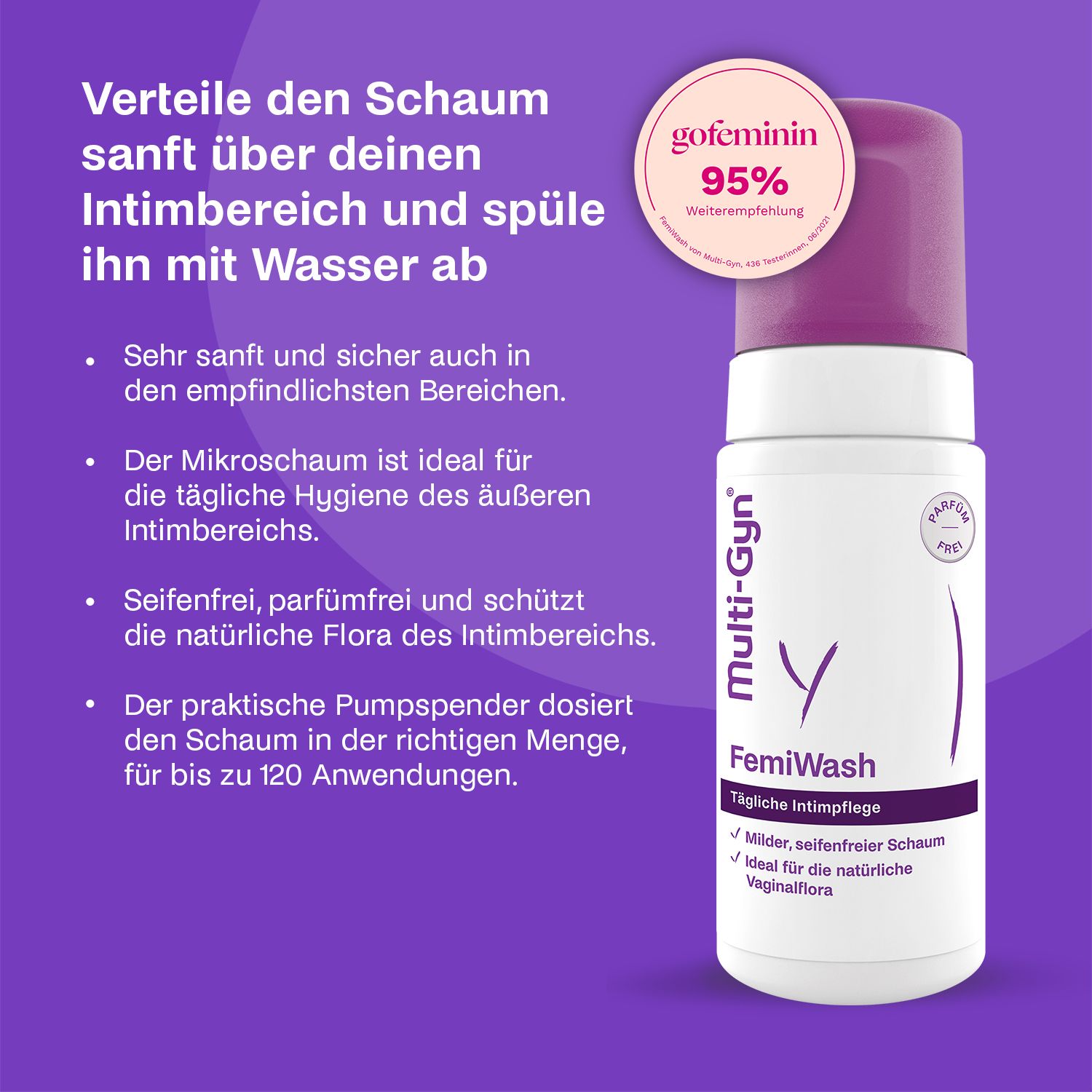 Multi-Gyn FemiWash – seifenfreier Mikroschaum zur Anwendung im äußeren Intimbereich