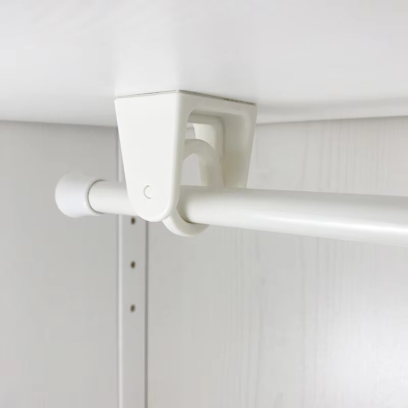 (2er Set) Selbstklebende Multifunktions Gardinen Stangen Halter für Badezimmer / Küche / Wohnzimmer - Weiss