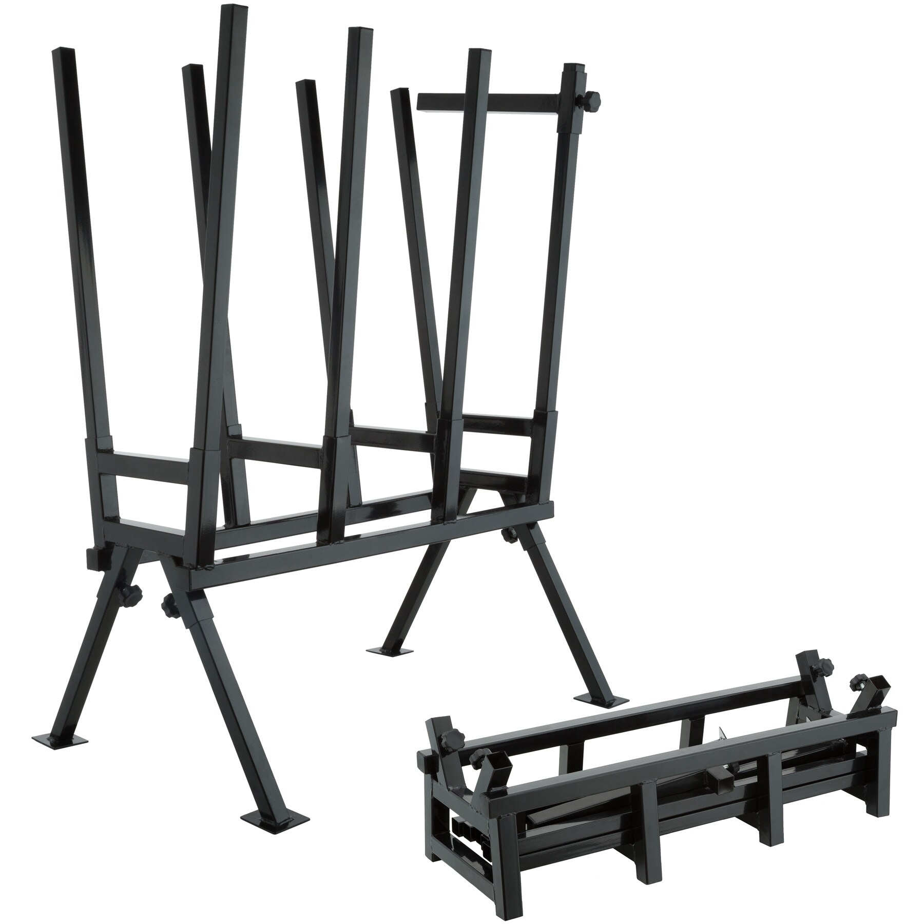 tectake® Holzsägebock, aus lackiertem Stahl, Belastbarkeit 400 kg, 76 x 53 x 102 cm