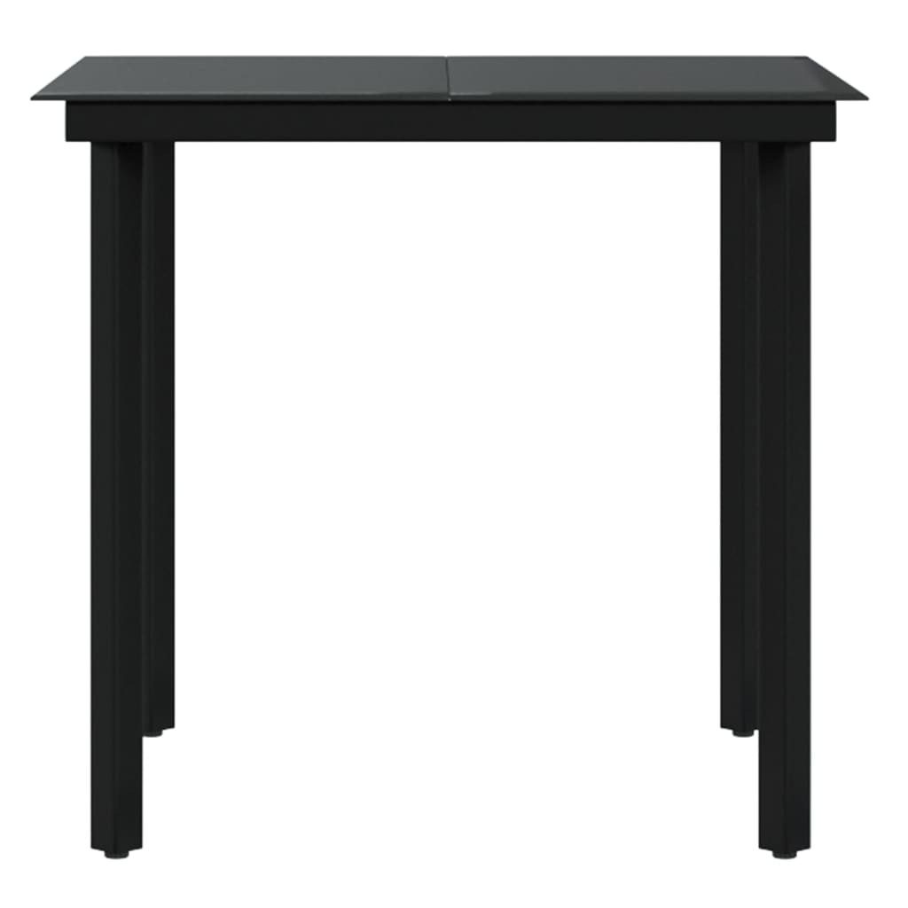 Mobilier à dîner d'extérieur avec coussins 3 pièces gris et noir
