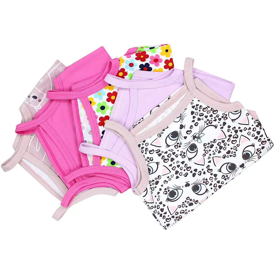 TupTam Mädchen Babybody mit Spagettiträger Sommer 5er Pack lila-kombi