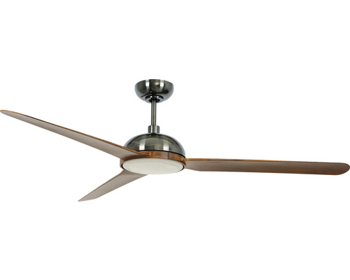 Unione 26W plafondventilator - zonder gloeilamp, 40 dB(A) met afstandsbediening, Ø 142 cm, nikkel/koa-hout, zomer- en winterstand