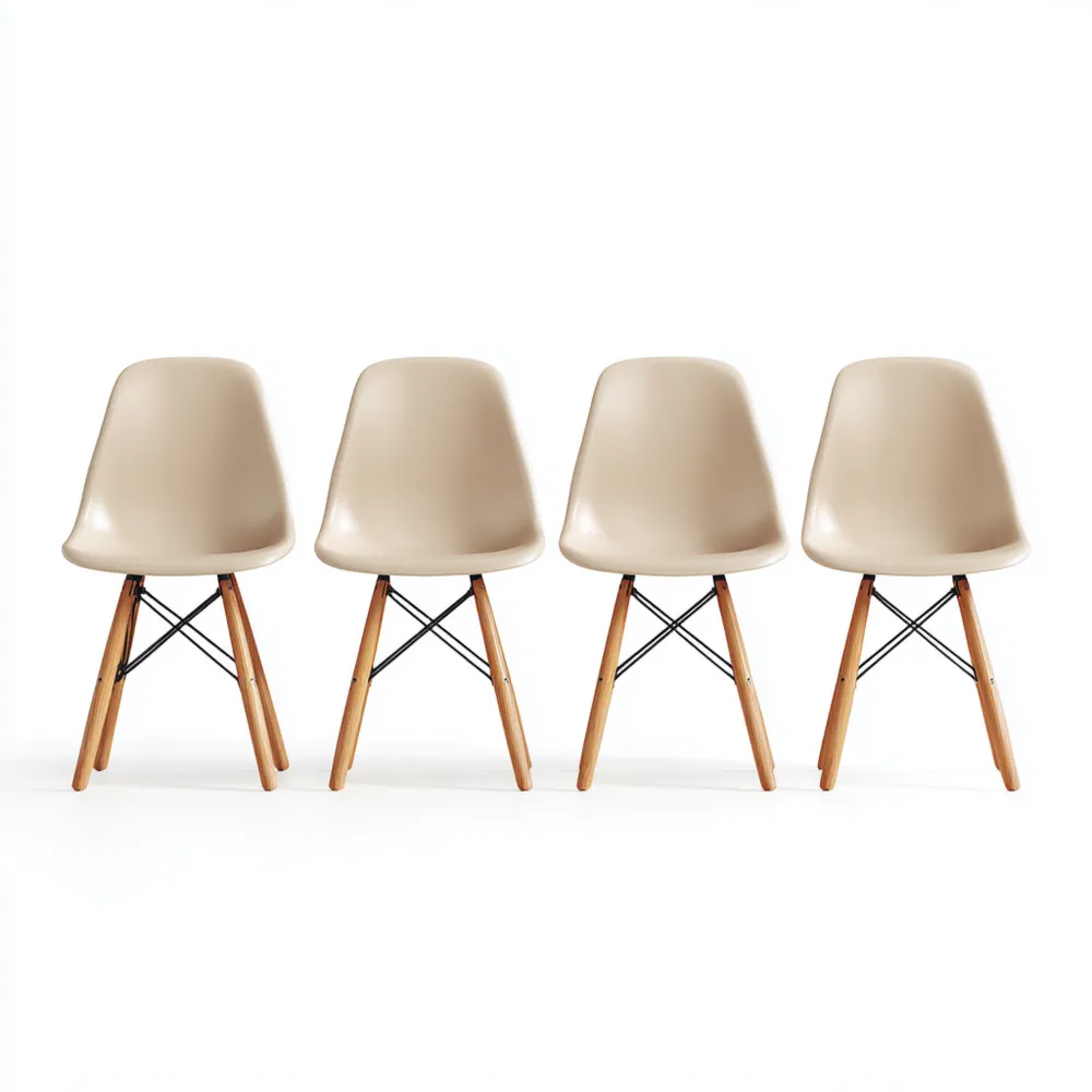 Esszimmerstuhl Set – 47x50x45 cm – Beige – Skandinavisches Design