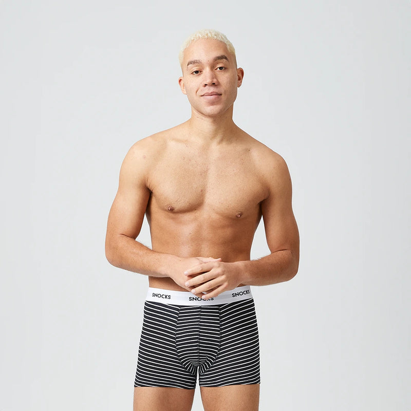 Boxershorts mit Streifen aus Bio-Baumwolle Blaue Streifen