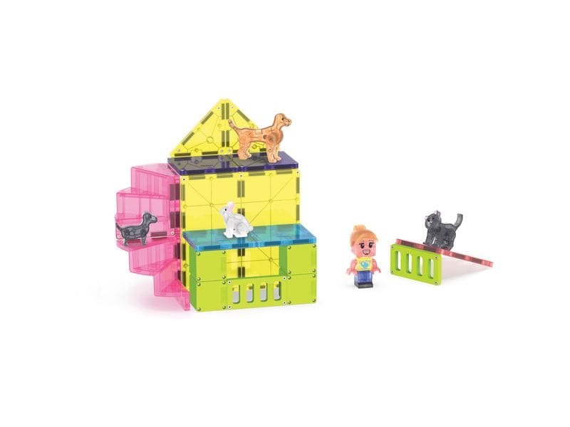 Magna-Tiles Pet Playhouse 50 Teile Bau-Set mit 50 magnetischen Teilen