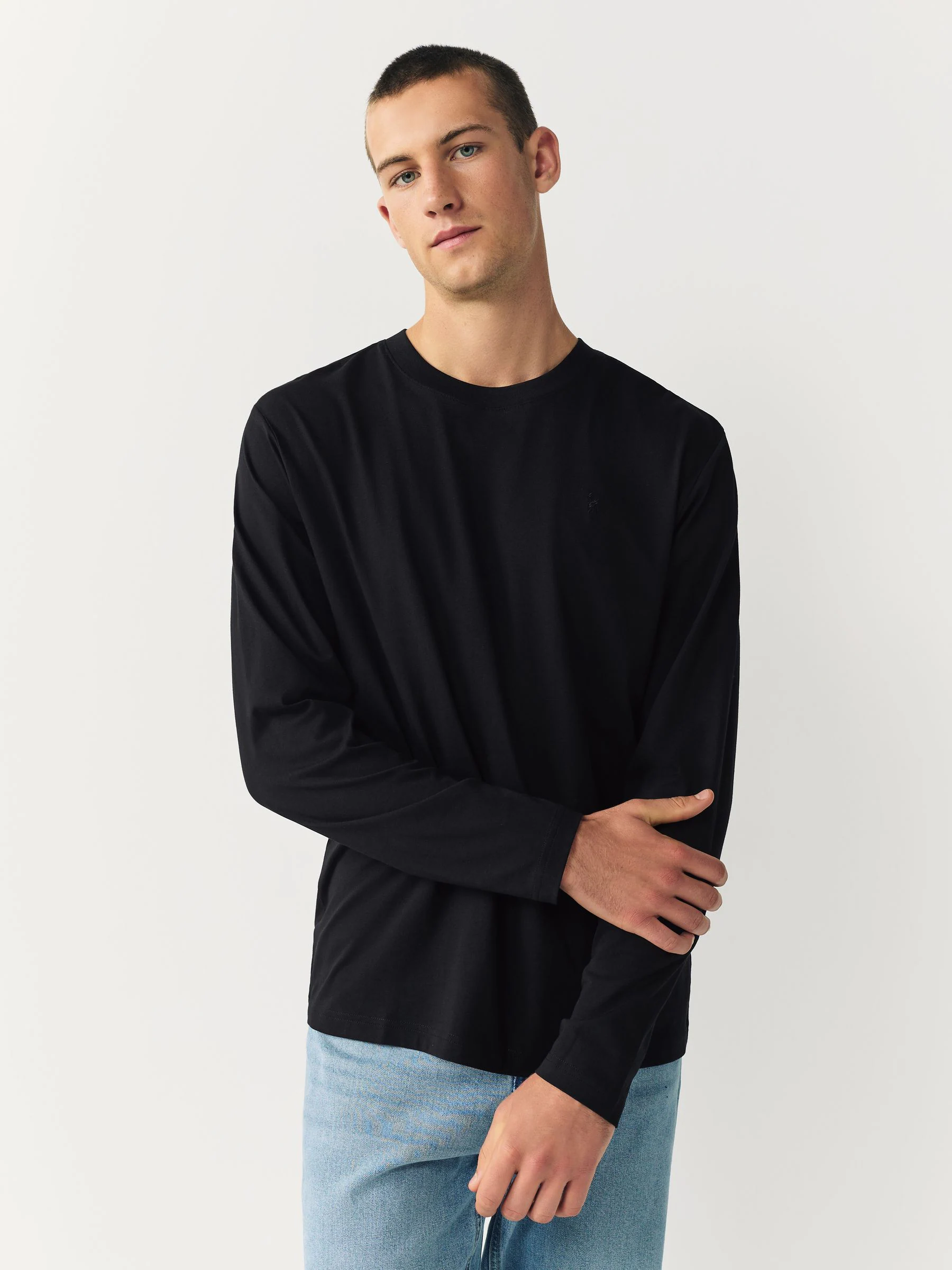 Black/Blue/Green/Orange - Set van 4 T-shirts met lange mouwen