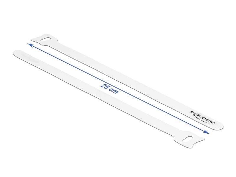 Delock Klettkabelbinder Weiss 250 mm x 12 mm 10 Stück Delock Klett-Kabelbinder L 250 x B 12 mm weiss 10 Stück