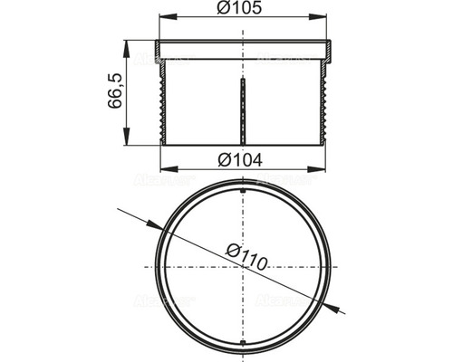 Alcadrain verlengstuk voor afvoerdeksel, grijs, DN 105 mm