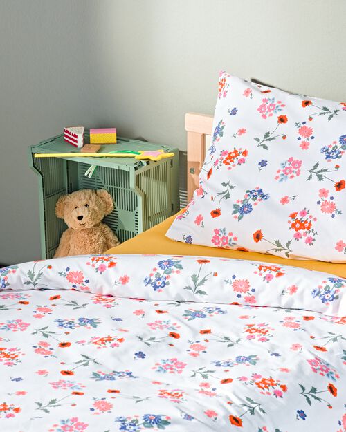 housse de couette coton doux enfant 120x150 fleurs