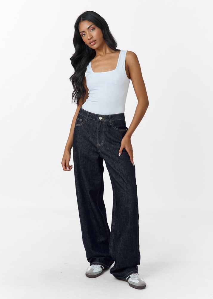 Loose fit jeans marine blauw