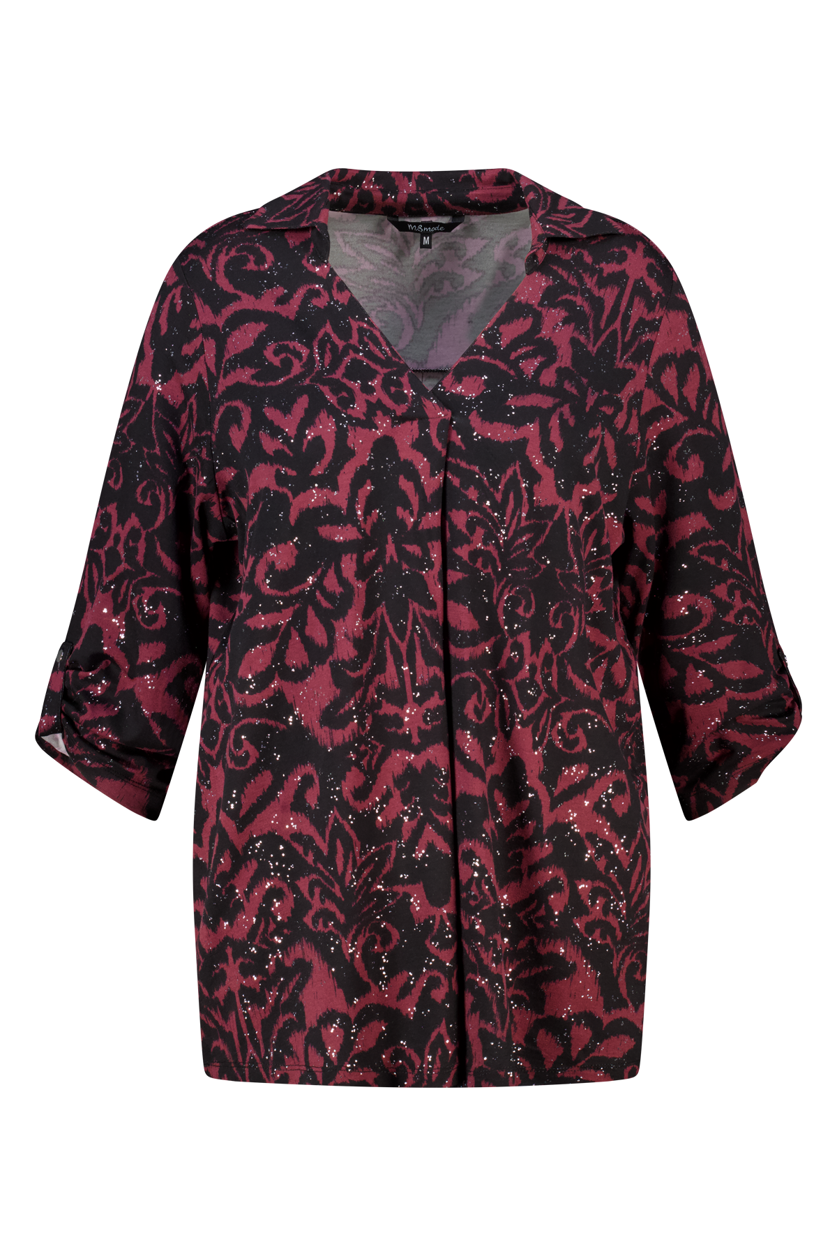Top met stretch en foil print Multi Red