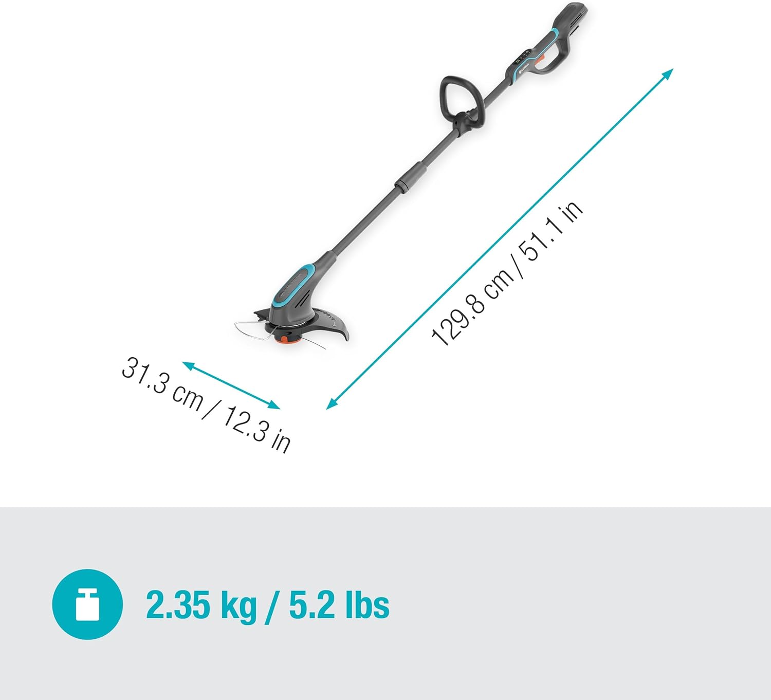 Gardena PowerTrim 30/18V Solo Akku-Rasentrimmer, Power for All-kompatibel, PowerBoost-Modus, 2-mm Trimmfaden, ergonomisch (14703-55)
