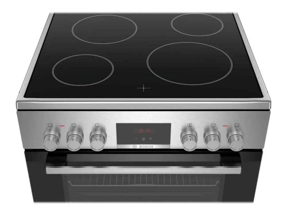 Bosch Serie | 4 HKN31A050U - Komfur - fritstående - bredde: 60 cm - dybde: 60 cm - højde: 90 cm - med selv-rengøring - stål