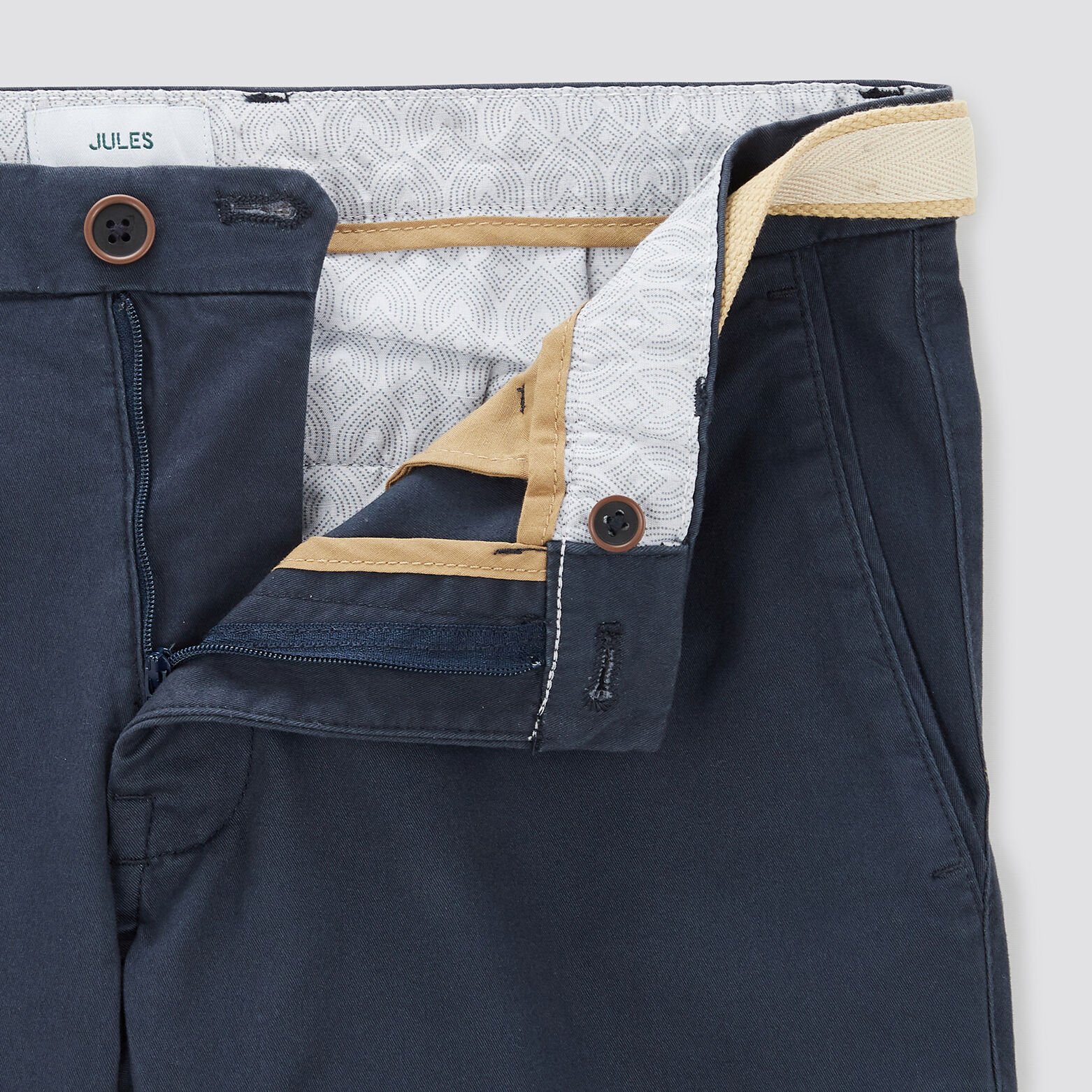 Bermuda chino uni avec ceinture Bleu foncé