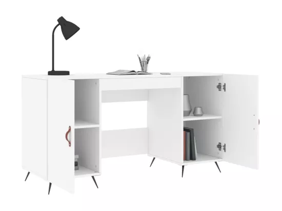 Bureau blanc 140x50x75 cm bois d'ingénierie