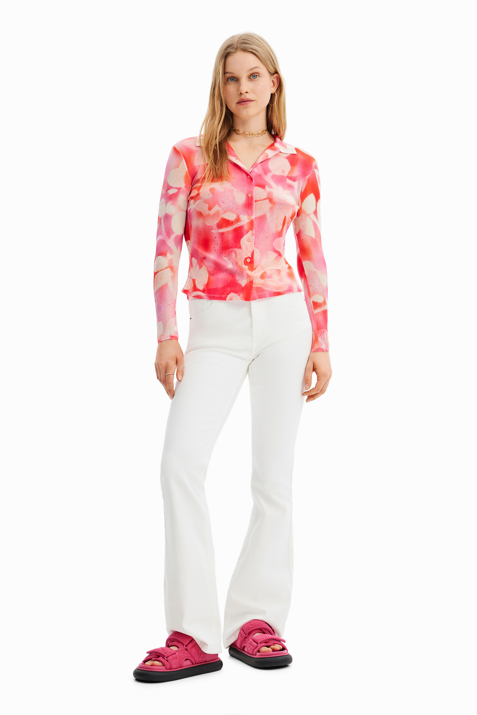Chemise tulle fleur