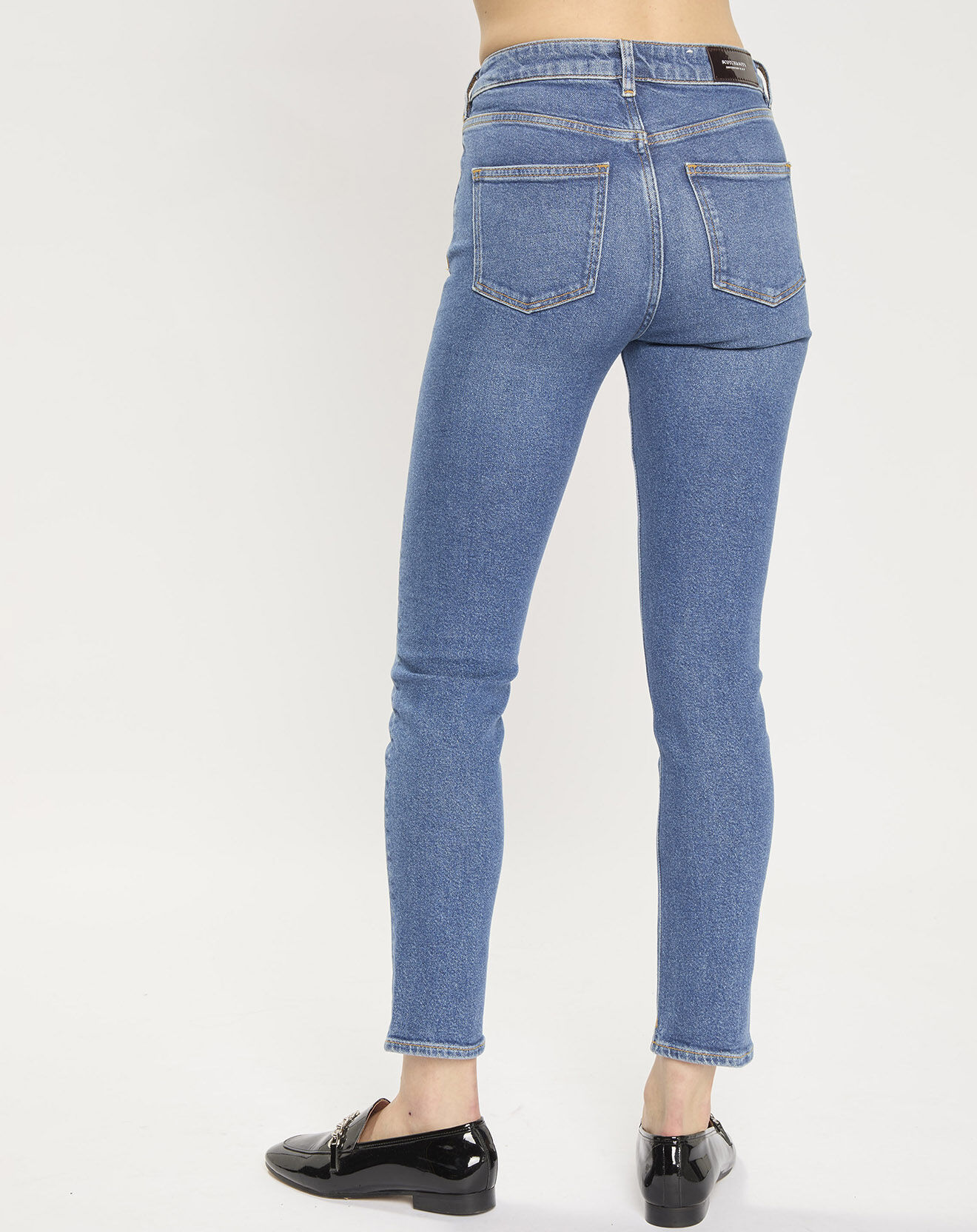 Scotch & Soda Jean Slim High Five Taille Haute bleu