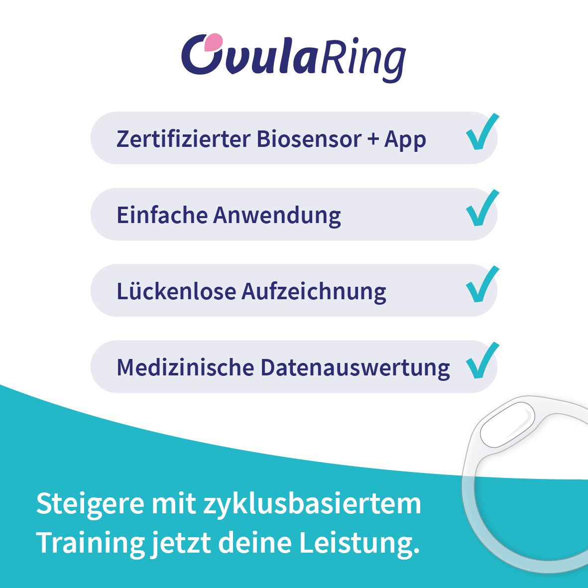 OvulaRing Zyklustracker - zyklusbasiertes Training für iOS (6 Monate inkl. App)