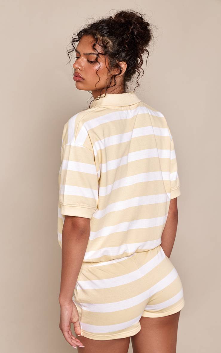 Butter Yellow Short En Molleton À Imprimé Rayé