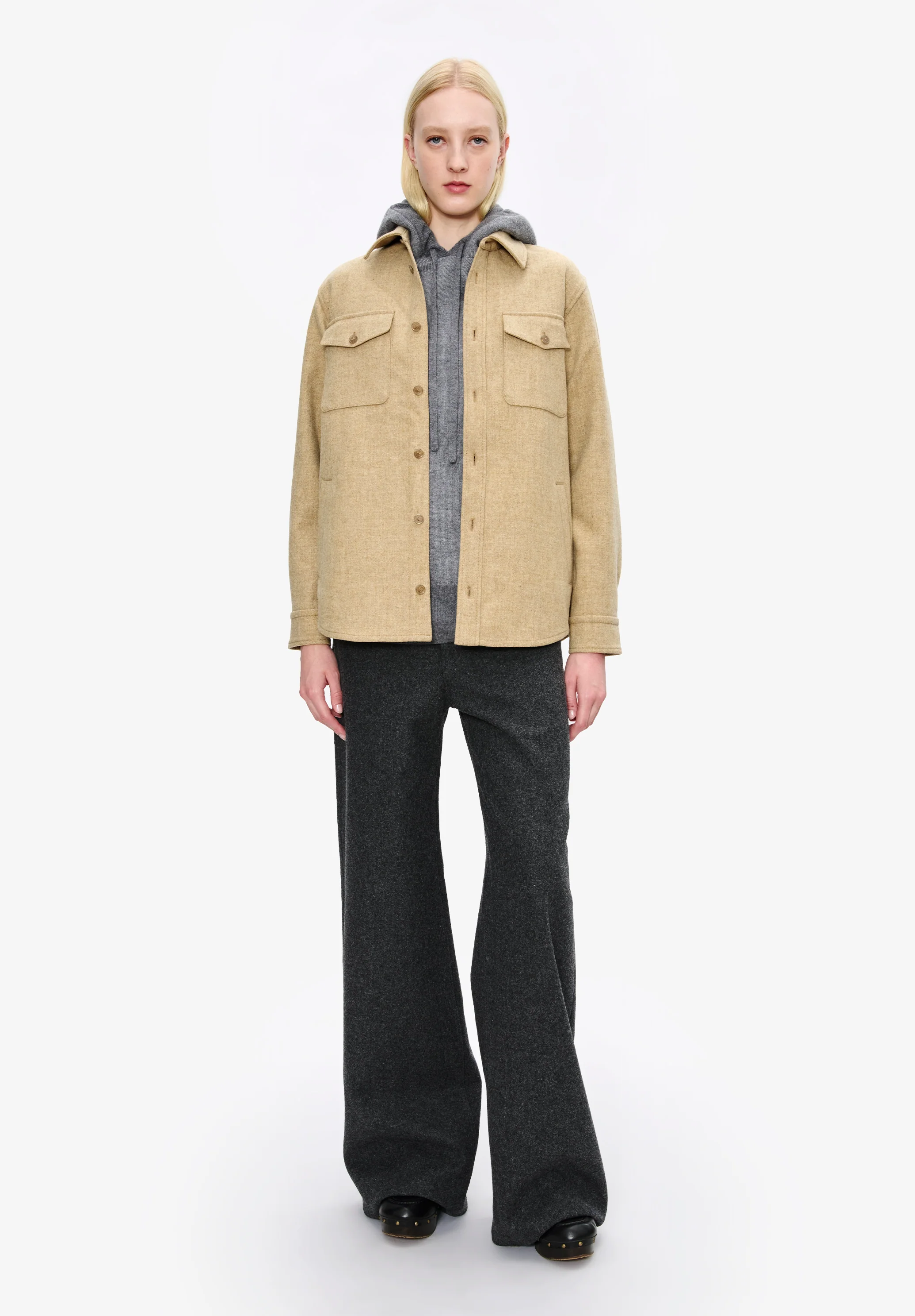 Veste surchemise - Beige chine