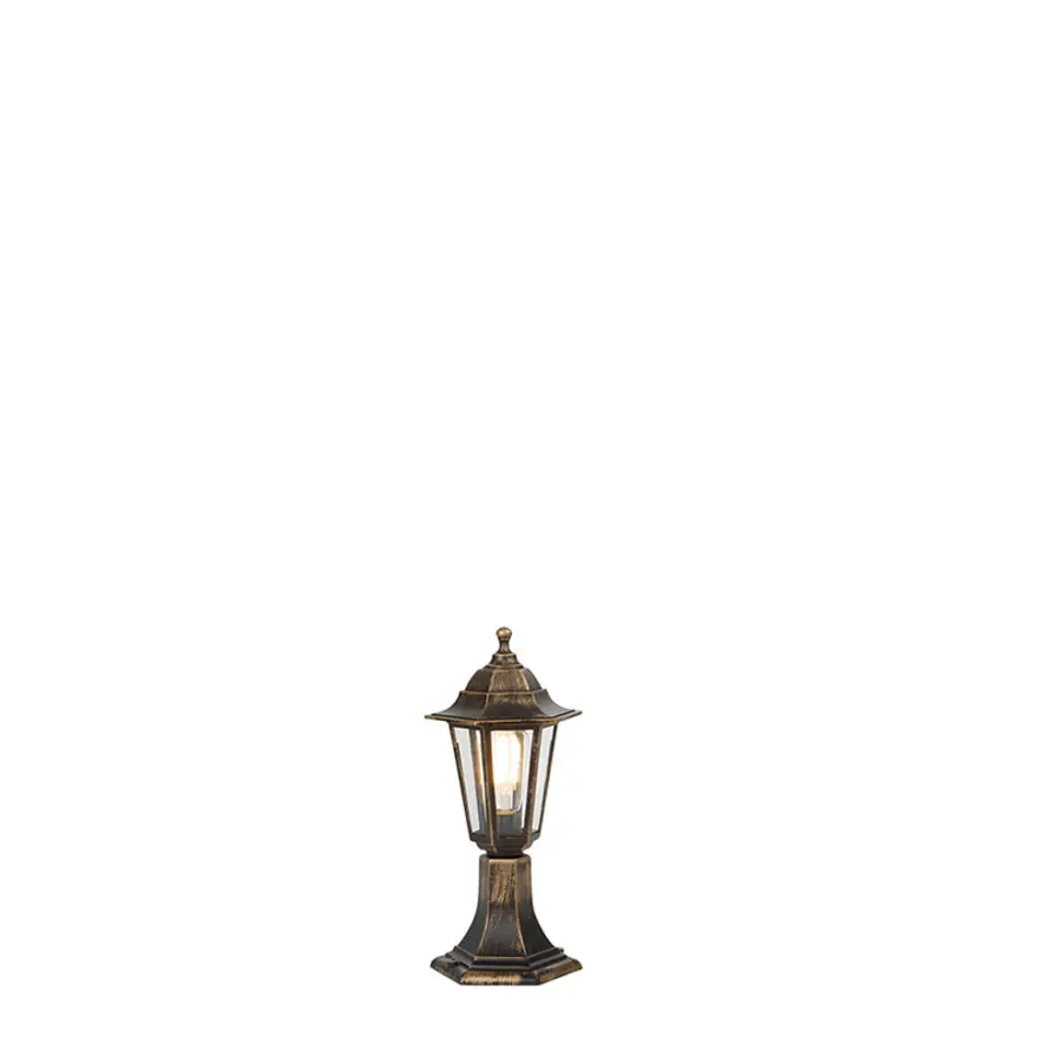 Qazqa staande buitenlampen new haven goudkleurig e27