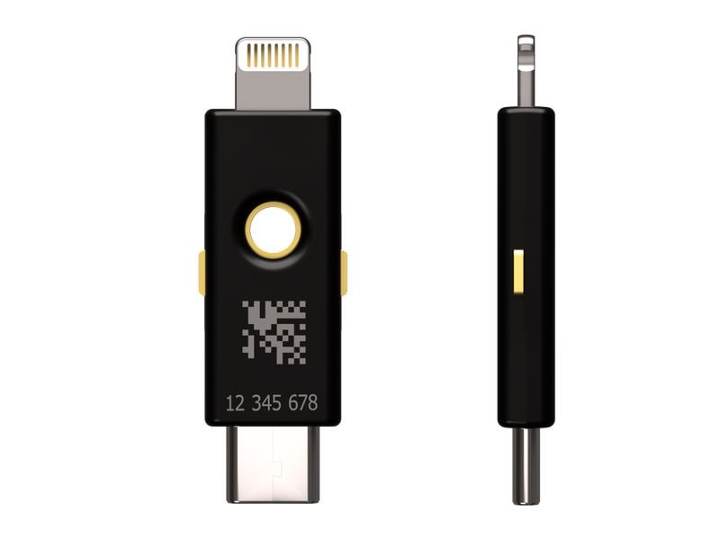 Yubico YubiKey 5Ci FW 5.7 Lightning/USB-C, 1 Stück YubiKey 5-Serie: Der Sicherheitsschlüssel mit Unterstützung mehrerer Protokolle