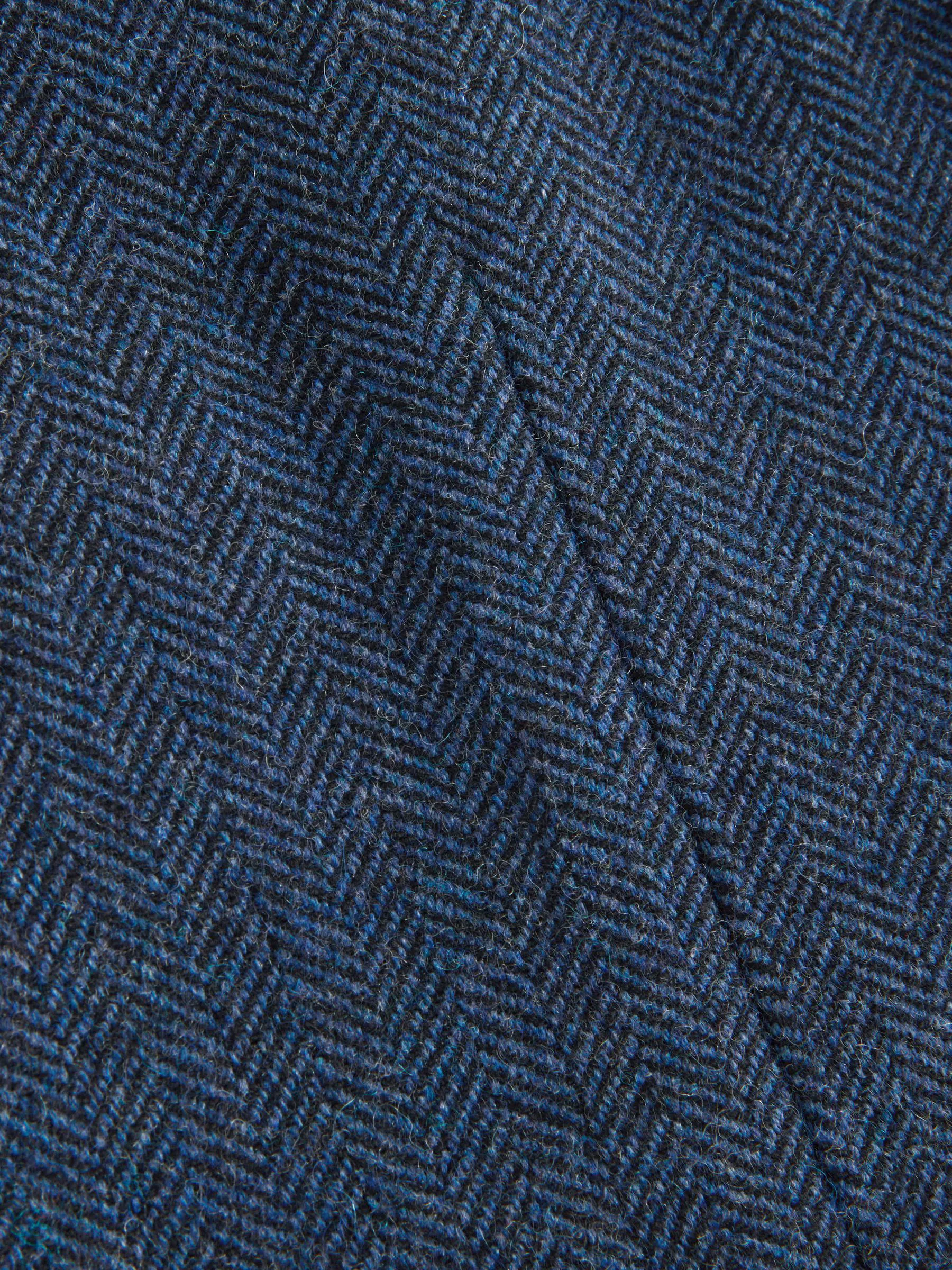 Blauw - Normale Pasvorm - Blazer met visgraatmotief en hoog wolgehalte