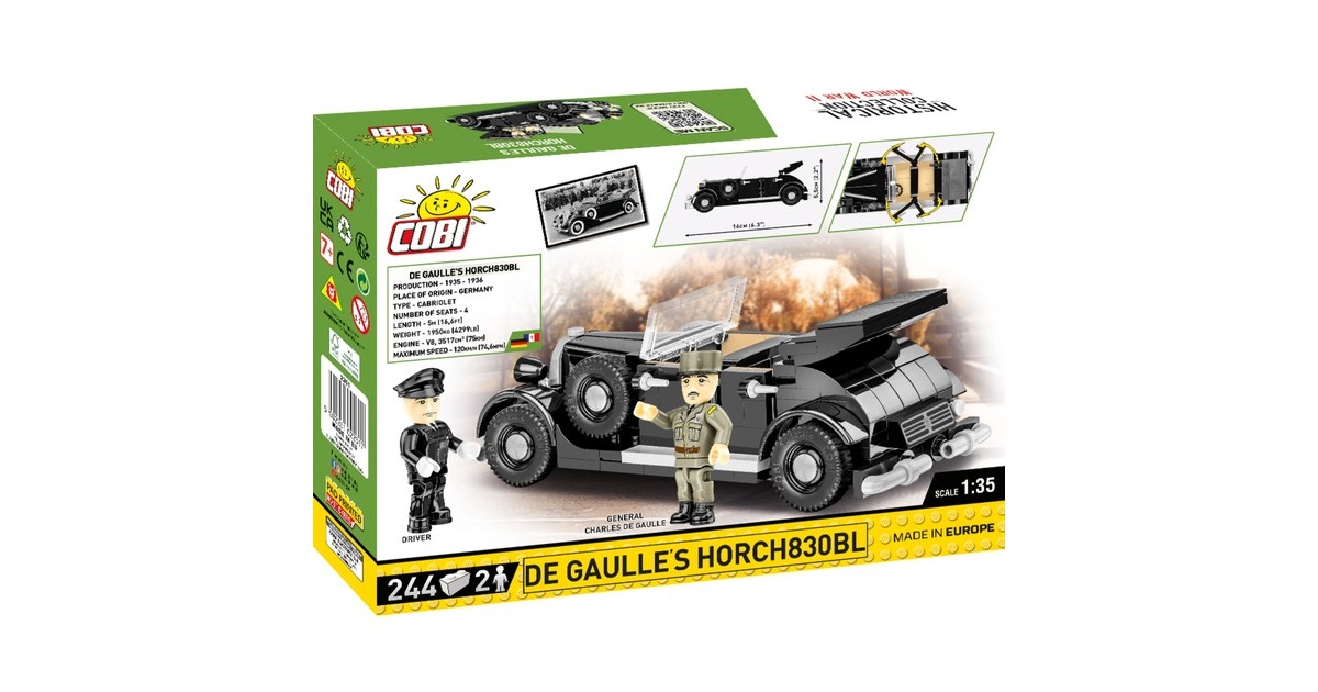 COBIHistorical Collection - Horch830BL De Gaulle Constructiespeelgoed  (Schaal 1:35)