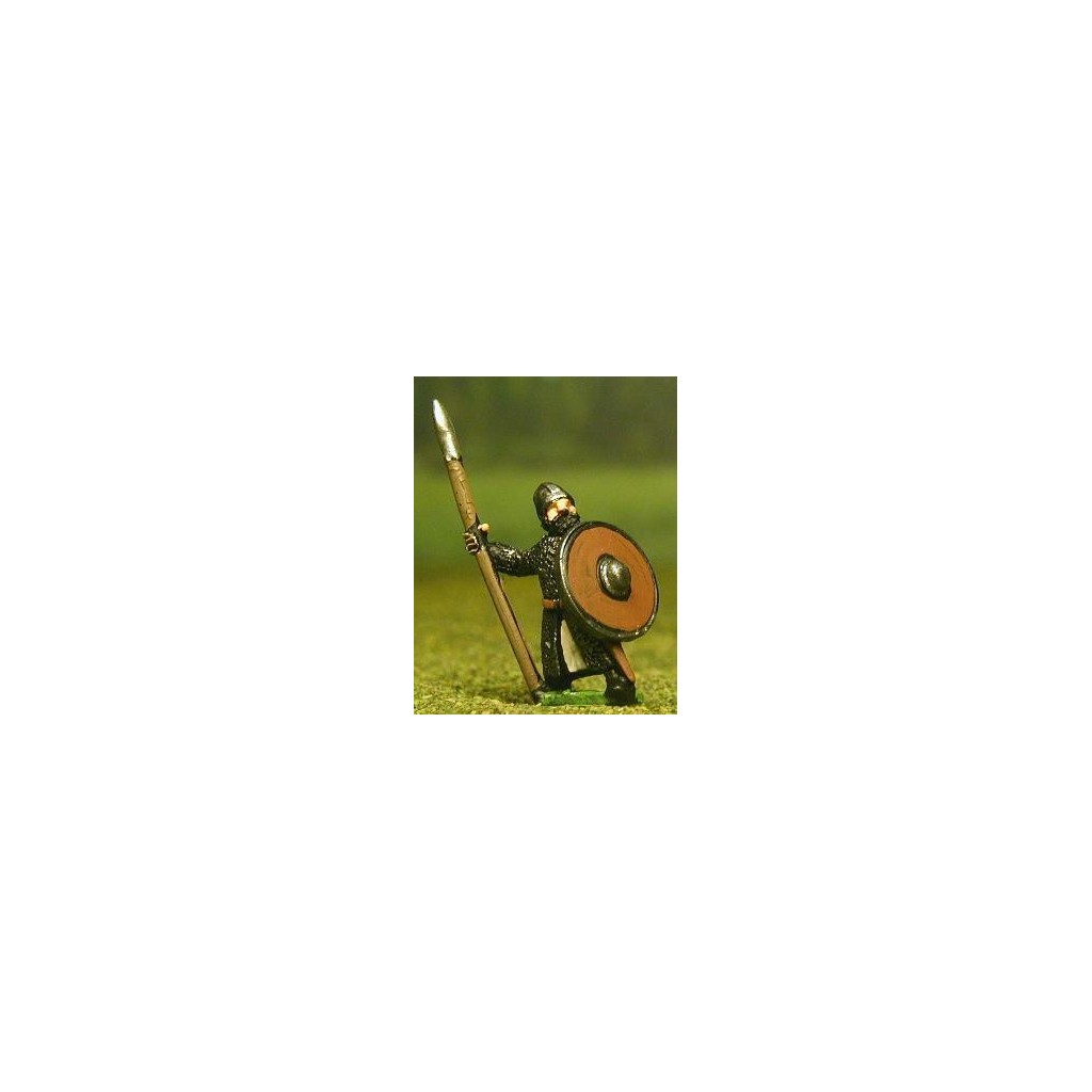Late Medieval: Isleman / Galloglaich in Mail Coat with Round Shield & Spear