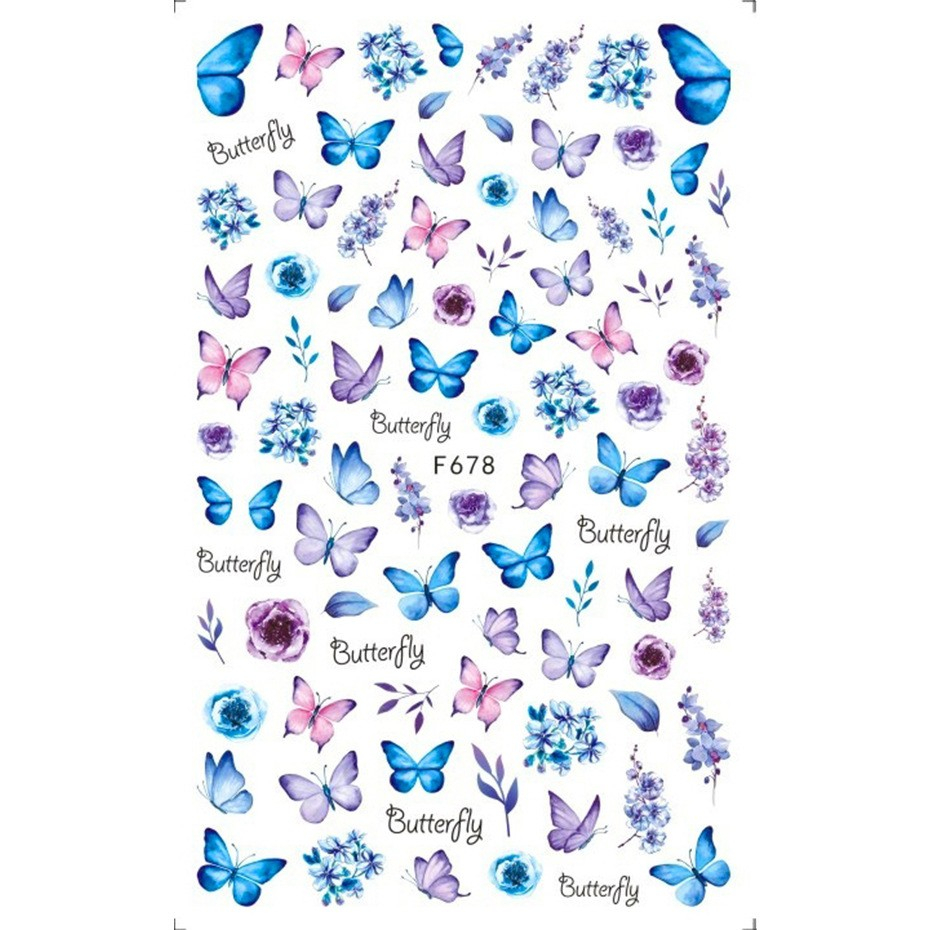 Nagel Sticker Nail Art Tattoo Selbstklebende Schmetterlinge Aufkleber - Style 2