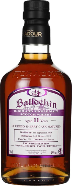 BALLECHIN 11 YEARS 2008 OLOROSO SHERRY CASK 70CL