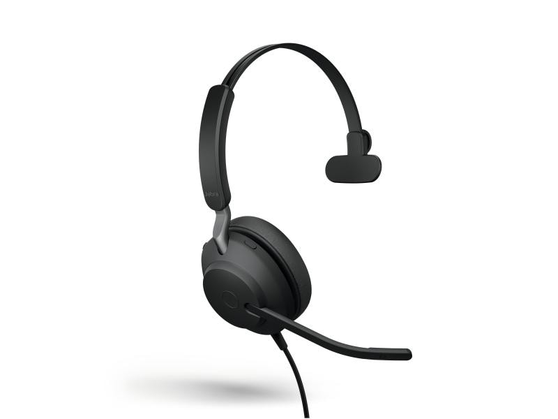 Jabra Headset Evolve2 40 SE Mono UC Schwarz, USB-C Herausragender Sound, überragende Geräuschunterdrückung, höchster Tragekomfort