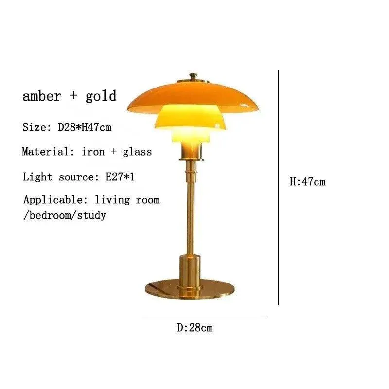 Danish Designer Glass Table Lamps | Modern Nordic LED Living Bedroom Decor Lighting Desk Lamp