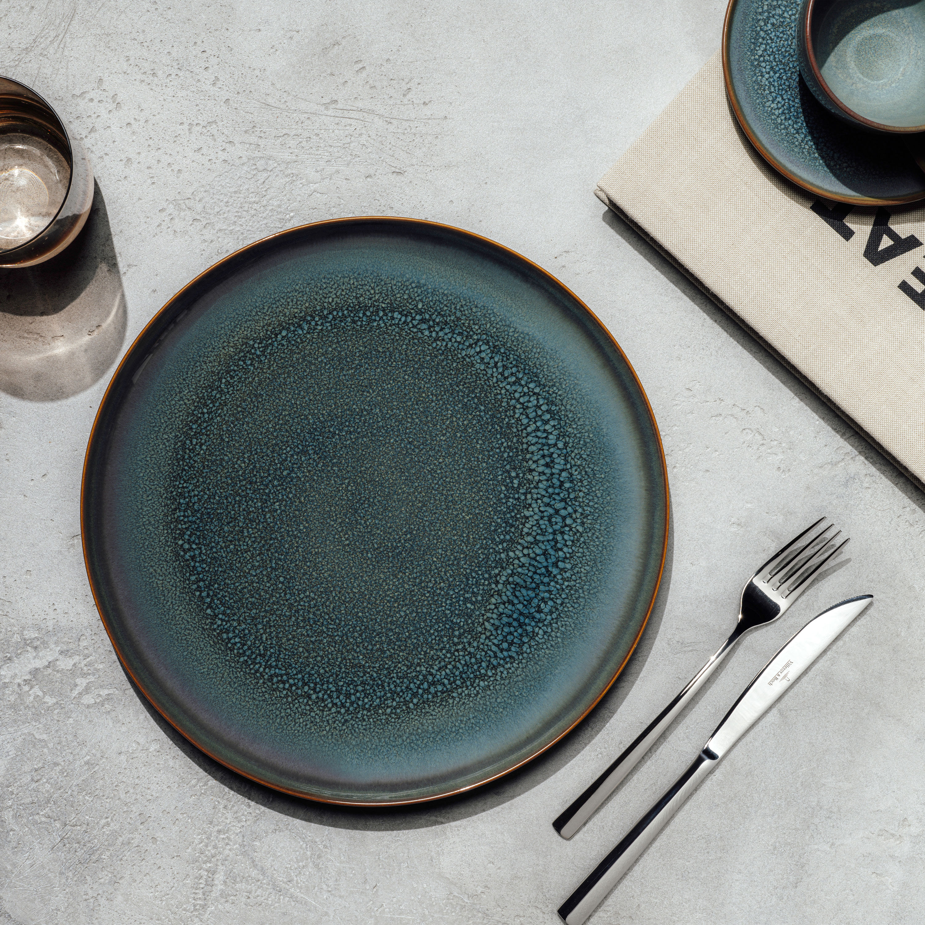 Crafted Dinner plate Green, 11.5'', Premium Porcelain