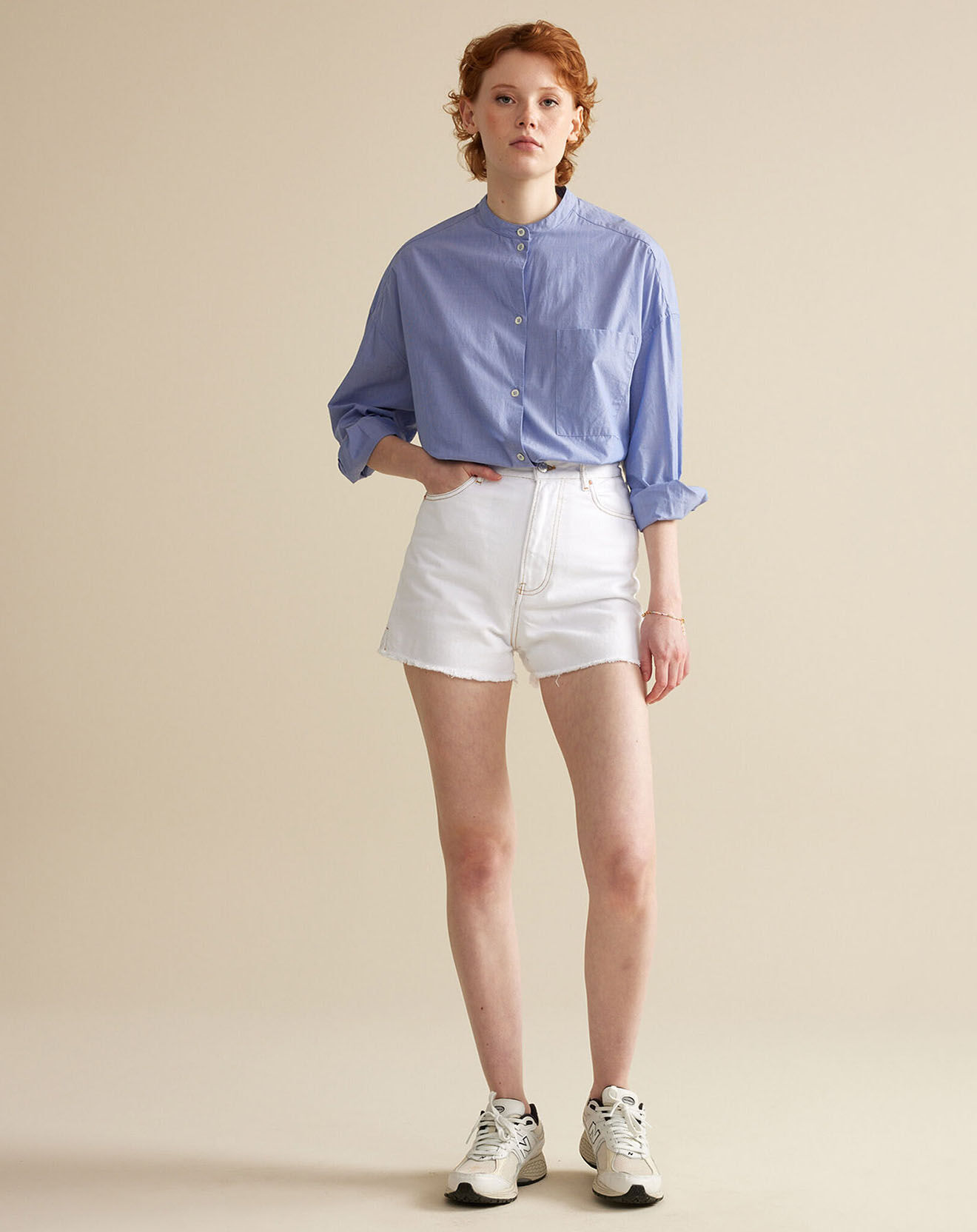 Bellerose Short en jean 100% Coton Bio Party blanc