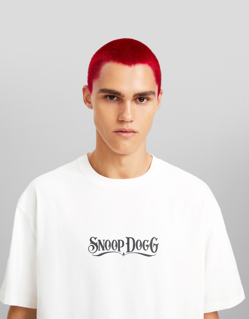 Camiseta de manga curta oversized com estampa do Snoop Dogg
