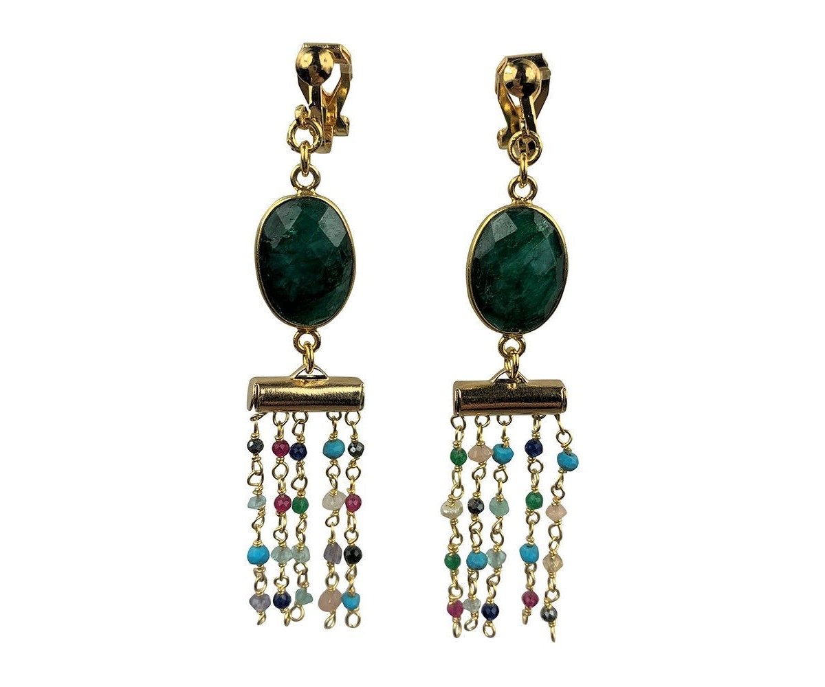 Boucles d'oreilles clips Matangi Mudra Doré