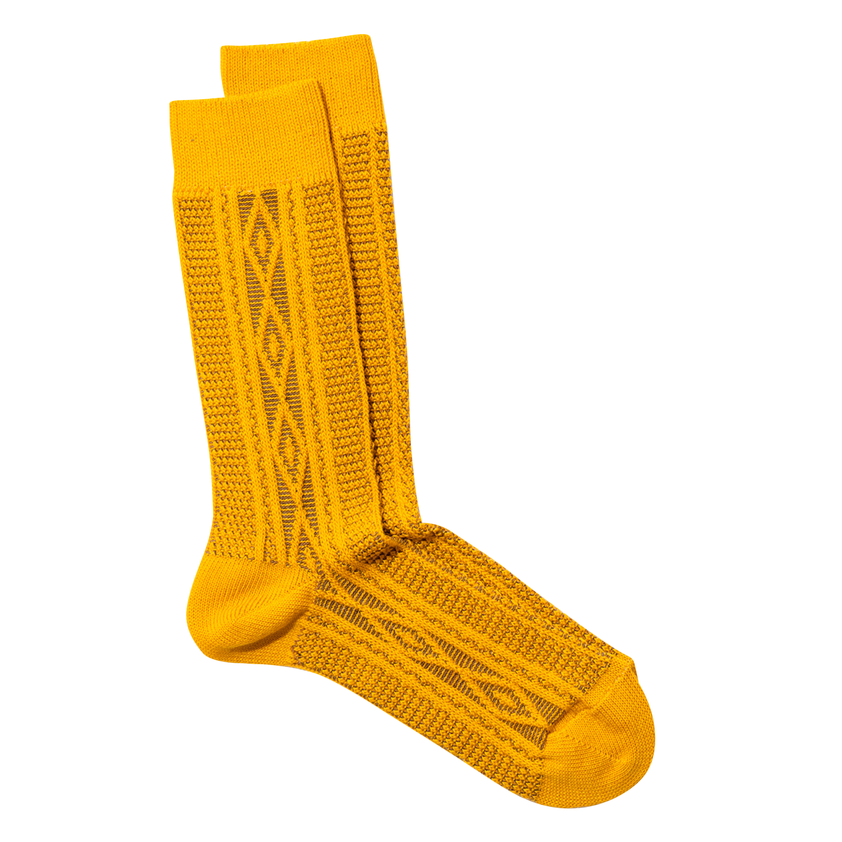 ARAN - Chaussettes tricotées en coton mélangé| Jaune