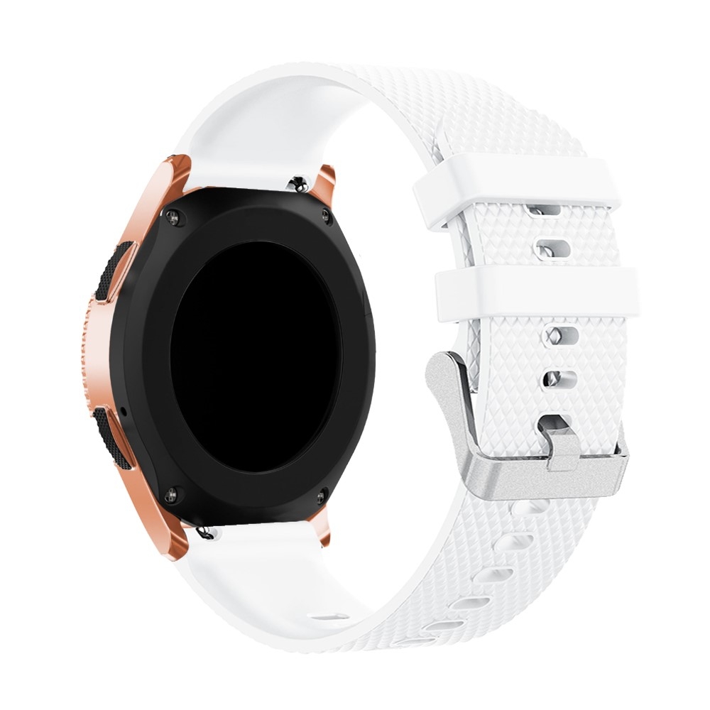 Samsung Galaxy Watch 42mm / Watch Active 2 / Watch Active / Gear Sport Ersatz Sport Silikon Armband - Weiss