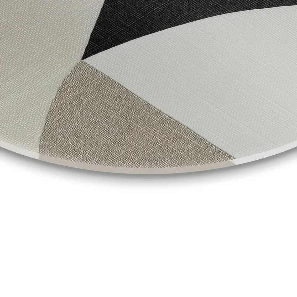 Glasschilderij Abstracte sfeer I - Ø 50cm - Beige