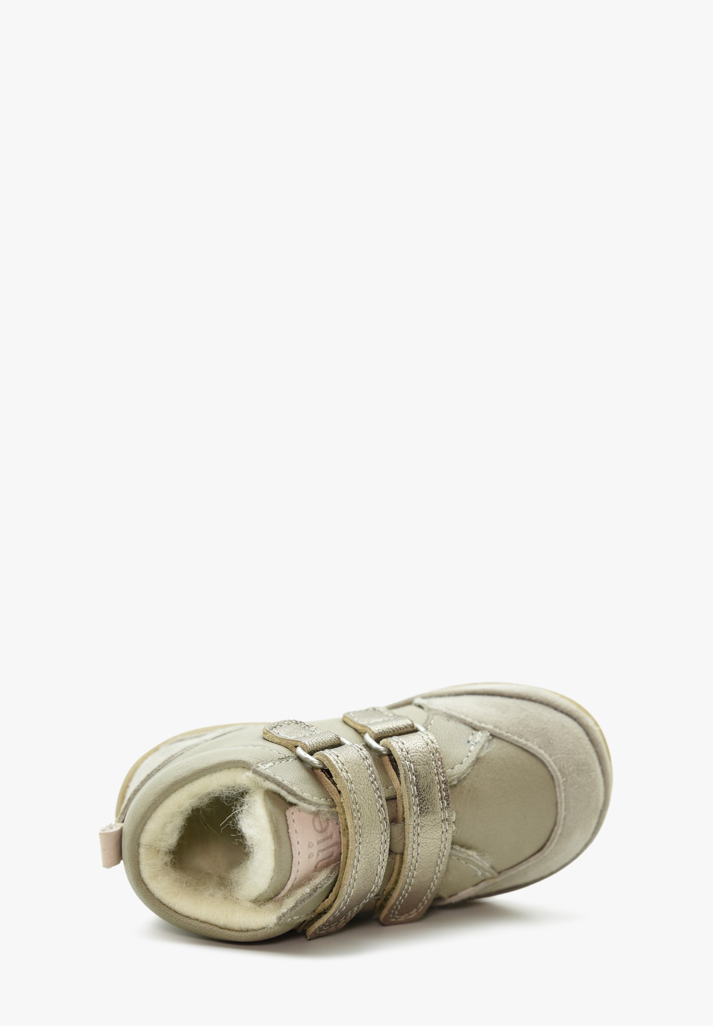 Aubépine Wollfutter erste Schritte Glitzer Beige