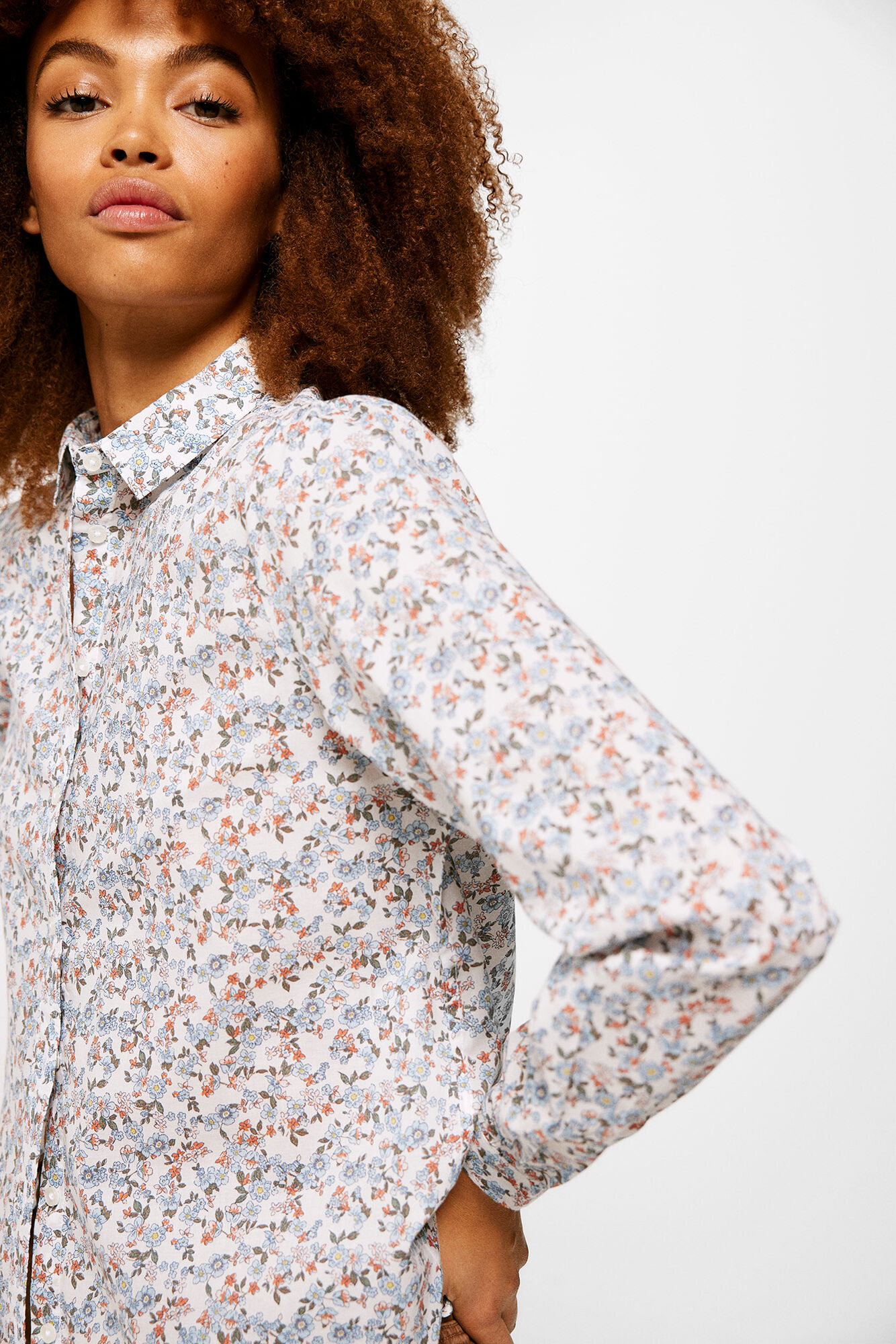 Blusa de algodão estampada