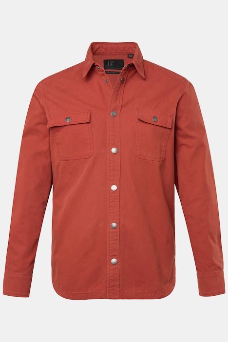 JP 1880 Canvas-Hemd, Langarm, Kentkragen, Modern Fit, bis 8 XL