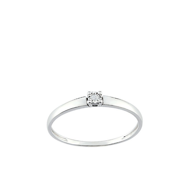 Bague Femme - Or 9 Carats - Diamant 0.015 Carats