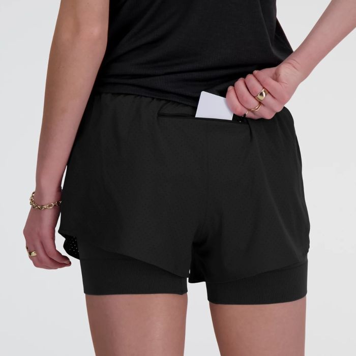 New Balance Dame Shorts RC Seamless 2in1 3 Inch Shorts Sort