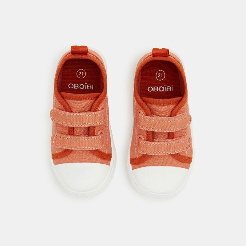 Tennis toile à scratch orange bébé garçon Orange