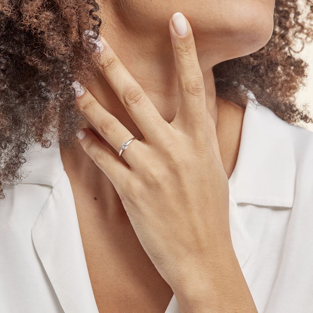 Bague Solitaire Natalia Or Blanc Diamant