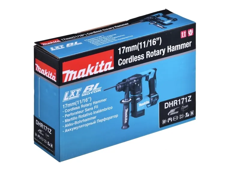 Makita DHR171Z - Roterende hammer - ledningfri - 2 tilstande - SDS-plus - 1.2 Joule - intet batteri - 18 V